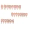Pegatinas de Arte para Uñas Portátiles, Uñas Largas Estilo Ballet, Uñas Postizas de Color Degradado Sencillo, 24 Piezas, De Origen Vegetal, Material Biodegradable