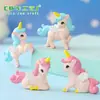 Novo banquinho de unicórnio fofo paisagem em miniatura decoração de paisagem DIY unicórnio de desenho animado ornamentos de plástico