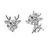 Fangxing te tiene Aretes de alce para mujer Pendientes de plata de ley S925 para mujer Pendientes asimétricos para mujer Moda Diseño simple Sentido del diseño