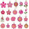 20 Estilos de Flor Blanca Lirio Cinco Pétalos Colgantes de Aleación Accesorios para Pulsera Llavero DIY