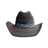 Sombrero de vaquero retro occidental transfronterizo desgastado moda lana pura sombrero de fieltro para exteriores
