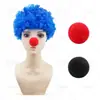 Peluca Afro Arcoíris de Payaso Cabello Rizado de Colores Día de Halloween Divertido Set de Disfraz [Personalizado]