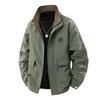 Chaqueta para hombre cuello mao holgada estilo utilitario marca de moda para exteriores cortavientos impermeable talla grande chaqueta moda guapo mayoreo