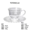 Exquisito Juego de Taza y Platillo Rayado, Taza de Café Doméstica de 220ml con Asa, Juego de Tazas para Bebidas de Té con Leche al por Mayor