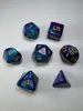 Patrón de mármol multicolor de dos colores tablero de juego de mazmorra juego de rol dnd acrílico poliédrico set de 7 piezas dados
