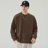 Camiseta larga de manga larga estilo minimalista japonés de ajuste holgado para hombre Anyang, nueva colección otoño 2026, cómoda, transpirable, casual, versátil y adecuada como capa base
