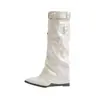 Botas Altas Convertible de Punta Fina Estilo Retro de Nicho para Mujer, Nuevas Botas de Montar Estilo Melard para Pantalón Pierna Otoño e Invierno 2026
