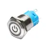 Interruptor Pulsador Metálico Leniu Electronics de 16 mm Auto-Bloqueo Auto-Retorno con Luz LED Fuente de Alimentación Botón Redondo para Modificación de Coche