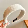 Diadema de tela de otoño e invierno de ala ancha para mujer, accesorio para el cabello de alta gama para volumen craneal alto, diadema antideslizante para lavarse la cara, sombrero elegante