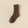 Calcetines de color sólido de comercio electrónico transfronterizo, venta al por mayor de invierno, calcetines altos de tubo gruesos y cálidos para mujer, calcetines de comercio exterior