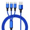 Cable de Datos Trenzado de Malla de Pescado Uno a Tres 5A Carga Súper Rápida Cable de Carga Tres en Uno Tipo-C Regalo Logo Personalizado