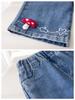 Nuevos Jeans de Otoño para Niñas con Elegante Diseño de Hongo de Dibujos Animados, Pantalones Rectos para Bebés Niñas, Lindos Pantalones Largos Bordados para Primavera y Otoño