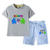 Traje de verão Rainbow Friends para meninos e meninas 2023 novo infantil bebê algodão manga curta shorts fino conjunto de duas peças