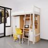 Cama Combinada de Apartamento para Estudiante Universitario con Escalera y Escalones Integrados, Litera para Dormitorio Escolar de Personal con Escritorio Debajo