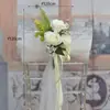 Nuevos tiradores de puerta florales versátiles para respaldo de silla de boda al aire libre, decoraciones florales para escaleras, decoraciones para coche de boda en la iglesia y accesorios florales artificiales.
