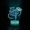 Lámpara de Mesa 3D Serie Harry Potter Luz LED Regalo, Luz Nocturna Visual Tridimensional Colorida con Proyección de Luz Ajustable Magia