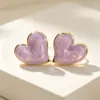 Novos brincos de coração irregulares com esmalte e técnica de gota de óleo para o verão, brincos fofos de aço inoxidável em cores de doce em estoque