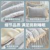 Estilo Princesa Tallado Terciopelo de Leche Cama Juego de Cuatro Piezas Invierno Espesado Coral Terciopelo Encaje Funda de Edredón Sábanas y Sábanas Ajustables