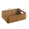 Cesta de Armazenamento para Gabinete Kens Mesa de Centro Japonesa Caixa de Diversos Rattan Sintético Trançado Cesta de Armazenamento para Entrada Casa Caixa de Armazenamento para Mesa