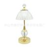 Luminária de Mesa de Cristal com Atmosfera Personalizada Quarto Mesinha de Cabeceira Acessível Luxo Novo Estilo Ins Luminária com Atmosfera Feminina LED Mesinha de Cabeceira Pequena