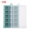 Bandeja de gelo quadrada de silicone com 24 e 15 grades com tampa, forma de cubo de gelo doméstica, forma para suplemento alimentar de bebê, grau alimentício