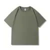 K2301 Camiseta de Manga Curta para Funcionários de Biblioteca 210g Algodão Solta Justa Siro Spun Algodão Penteado Placa Leve Algodão Liso T