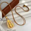 Novo Estilo Chinês Método Antigo Pingente Diamante Cabacinha Fulu Pixiu Giratório Colar Corrente de Suéter Trançada Ouro da Areia Vietnamita