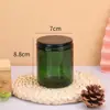 Venda por atacado de castiçais coloridos de boca larga, garrafas vazias, porta-velas aromáticos sem chama, castiçais de vidro marrom com tampas, enfeites decorativos.
