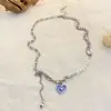 Collar con Colgante de Corazón de Perla y Cruz para Mujer Verano Nueva Llegada Accesorios Más Vendidos Hip Hop Dulce Fresco Estilo Chica Picante Cadena para Clavícula Moda Tendencia