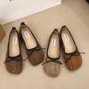 Zapatos Planos de Boca Baja Vintage Estilo Coreano para Mujer 2025 Nueva Llegada de Primavera con Lazo Suela Suave Elegantes Zapatos Mary Jane
