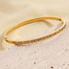 Joyería de acero inoxidable de comercio exterior transfronterizo de AliExpress Pulsera estrecha de acero de titanio con 24 circonitas Pulsera con patrón de moda coreana