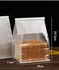 Saco para pão de forma de grau alimentício com selagem de borda enrolada, selagem de arame de oito lados, autoportante, transparente, com janela, saco de embalagem para panificação