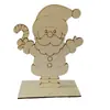 Decoraciones navideñas, tablones de madera en blanco para pintar para niños, rompecabezas de madera DIY, adorno de escritorio de Papá Noel de madera
