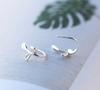 Pendientes de hoja de plata S925 con forma de hoja Mori, joyería femenina con gancho para la oreja, venta al por mayor, E2428