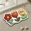 Alfombra de Piso para Baño Dada, Felpudo Absorbente para Baño, Felpudo de Flores, Felpudo Antideslizante de Secado Rápido para Entrada de Baño, Transfronterizo