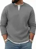 Conjunto de Dos Piezas para Hombre de Otoño e Invierno Transfronterizo, Camiseta de Manga Larga con Cuello Redondo, Sudadera tipo Pullover Estilo Perezoso, Camisa Base Interior Holgada