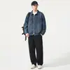 Chaqueta de mezclilla retro de estilo americano para hombre, adecuada para primavera y otoño, holgada y casual, con un look fresco y elegante, y un toque sofisticado