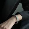 Pulsera y Anillo de Conchas de Abulón de Colores con Graffiti Geométrico Abierto para Hombres y Mujeres Pareja Novia Pulsera de Moda Genial Par Viejo