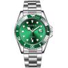 Relógio masculino de quartzo com calendário, pulseira de aço, verde, fantasma, para negócios, rede vermelha, presente ao vivo