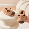 Pantuflas de algodón para niños con diseño de capibara, pantuflas cálidas de felpa gruesa para el hogar para otoño e invierno, disponibles para dropshipping