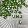Rhinestones para Uñas Color Verde Fruta con Base Puntiaguda, Forma de Corazón Irregular Super Brillantes, Cuadrados Gruesos, Rhinestones Apilados Tipo Caramelo de Hielo, Rhinestones Grandes para Uñas Postizas, Rhinestones para Uñas al por Mayor
