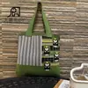 Bolsa de Palha Tecida Color Block Temática de Floresta de Natal Desenho Animado Mais Vendida Transfronteiriça Portátil Estilo Coreano Criativa para Compras Bolsa de Tricô