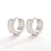 Brincos de Zircônia Simples e de Alta Qualidade, Diamantes Cintilantes, Brincos Deslumbrantes de Aço Titânio, Brincos Geométricos Versáteis, Hip-Hop High Street