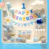 Conjunto de Balões de Aniversário Infantil para Crianças de 1 a 5 Anos, Suprimentos de Decoração para Cena de Festa, Conjunto Completo para Meninos e Meninas