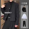 Cleanfit Gola Alta Terno Vermelho Jaqueta Masculina Curta Ombro Almofadado Túnica Jaqueta Novo Terno Chinês