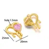 Colgante de Acero Inoxidable con Incrustaciones de Diamantes Estilo Francés Mariposa Luna Corazón Dorado Accesorios para Collar Pulsera Joyería Venta al por Mayor Transfronteriza