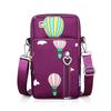 Nova Bolsa de Celular Transfronteiriça Bolsa Pequena Transversal Feminina Bolsa de Pano de Nylon com Zíper de Três Camadas Vertical de Mão Porta-Moedas de Braço