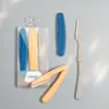 Set de tres recortadores de cejas en caja, Cuchillas de afeitar para cejas plegables de acero inoxidable para mujeres, Apto para principiantes, Disponible para venta al por mayor y dropshipping