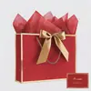 Bolsas de Regalo con Lazo Estampado Dorado, Bolsas de Papel para Cosméticos, Venta al por Mayor desde Fabricante, en Stock, Exportación, Transfronterizo, Envío Gratis