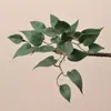 Plantas suculentas artificiais, grama de moeda de cobre pendente para decoração de casa, grama de moeda de cobre, plantas em vaso com folhas de melão, folhagem para paisagem em miniatura